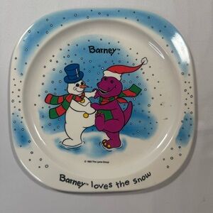 Barney Snowman Plate - Multicolor